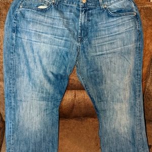 7 For All Mankind Carsen Jeans 36 Blue Bootcut Distressed